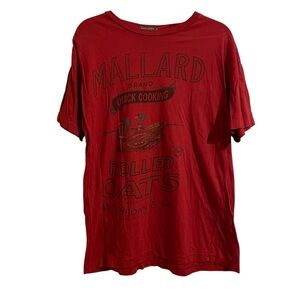 RALPH LAUREN COUNTRY Vintage Red Mallard Rolled Oats Graphic Tee Single Stitch